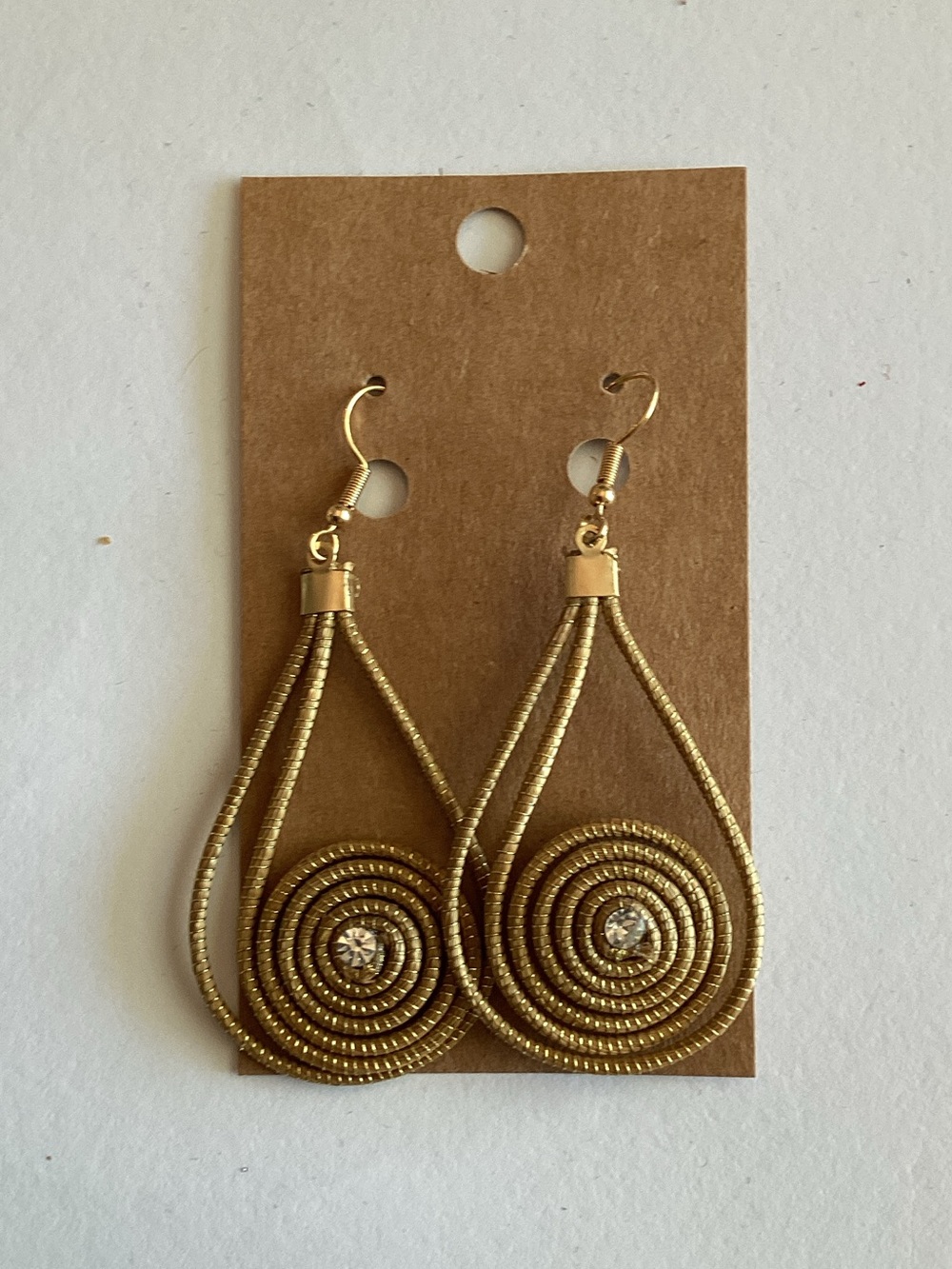 Plunder‎ Gold Spiral Teardrop Dangle Earrings